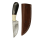 elTORO Corno di bufalo - Damasco - Coltello da caccia - 10cm - fodero in pelle incluso