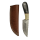 elTORO Corno di bufalo - Damasco - Coltello da caccia - 10cm - fodero in pelle incluso