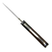elTORO Corno di noce - Damasco - Coltello da caccia - 9,5cm - fodero in pelle incluso