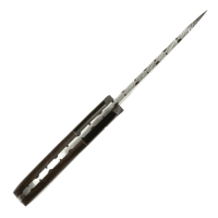 elTORO Corno di noce - Damasco - Coltello da caccia - 9,5cm - fodero in pelle incluso