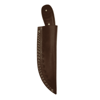 elTORO Corno di noce - Damasco - Coltello da caccia - 9,5cm - fodero in pelle incluso