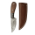 elTORO Corno di noce - Damasco - Coltello da caccia - 9,5cm - fodero in pelle incluso