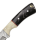 elTORO Corno di bufalo - Damasco - Coltello da caccia - 10cm - fodero in pelle incluso