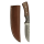 elTORO Corno di noce - Damasco - Coltello da caccia - 10cm - fodero in pelle incluso