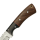 elTORO Corno di noce - Damasco - Coltello da caccia - 10cm - fodero in pelle incluso