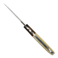 elTORO Corno di noce - Damasco - Coltello da caccia - 10cm - fodero in pelle incluso