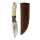 elTORO Corno di noce - Damasco - Coltello da caccia - 10cm - fodero in pelle incluso