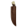 elTORO Osso di bufalo - Damasco - Coltello da caccia - 11 cm - fodero in pelle incluso