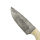 elTORO Corno di bufalo - Damasco - Coltello da caccia - 10cm - fodero in pelle incluso
