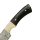 elTORO Corno di bufalo - Damasco - Coltello da caccia - 10cm - fodero in pelle incluso