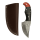 elTORO Skinner Horn - Coltello da scuoio in acciaio Damasco - 8,2cm - fodero in pelle incluso
