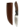 elTORO Corno di noce - Damasco - Coltello da caccia - 10cm - fodero in pelle incluso