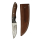 elTORO Corno di noce - Damasco - Coltello da caccia - 10cm - fodero in pelle incluso