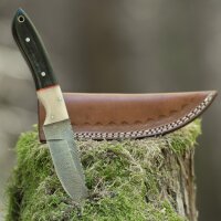 elTORO Corno di bufalo - Damasco - Coltello da caccia -...