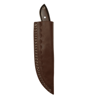 elTORO Corno di bufalo - Damasco - Coltello da caccia - 10cm - fodero in pelle incluso