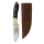 elTORO Corno di bufalo - Damasco - Coltello da caccia - 10cm - fodero in pelle incluso