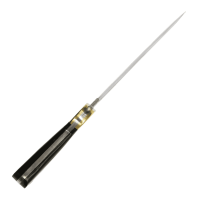 elTORO Corno dottone - Damasco - Coltello da caccia - 14 cm - fodero in pelle incluso
