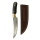 elTORO Corno dottone - Damasco - Coltello da caccia - 14 cm - fodero in pelle incluso