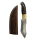 elTORO Corno dottone - Damasco - Coltello da caccia - 12,3 cm - fodero in pelle incluso