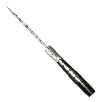 elTORO Corno dacciaio - Damasco - Coltello da caccia - 10cm - fodero in pelle incluso