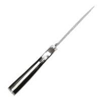 elTORO Corno dacciaio - Damasco - Coltello da caccia - 10cm - fodero in pelle incluso