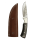 elTORO Corno dacciaio - Damasco - Coltello da caccia - 10cm - fodero in pelle incluso