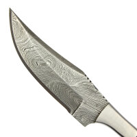 elTORO Corno dacciaio - Damasco - Coltello da caccia - 10cm - fodero in pelle incluso