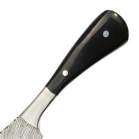 elTORO Corno dacciaio - Damasco - Coltello da caccia - 10cm - fodero in pelle incluso