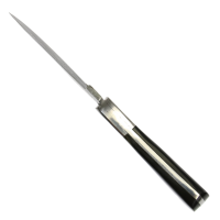 elTORO Corno dacciaio - Damasco - Coltello da caccia - 10cm - fodero in pelle incluso
