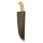 elTORO Doppio osso dottone - Damasco - Coltello da caccia - 13 cm - fodero in pelle incluso