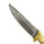 elTORO Doppio osso dottone - Damasco - Coltello da caccia - 13 cm - fodero in pelle incluso