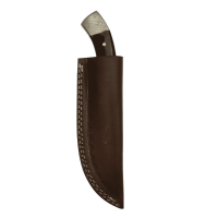 elTORO Damascus Horn - Damasco - Coltello da caccia - 11,5cm - fodero in pelle incluso