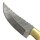 elTORO Doppio corno dottone - Damasco - Coltello da caccia - 11,5 cm - fodero in pelle incluso