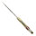 elTORO Doppio corno dottone - Damasco - Coltello da caccia - 11,5 cm - fodero in pelle incluso