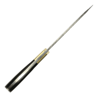 elTORO Corno dottone - Damasco - Coltello da caccia - 12,5 cm - fodero in pelle incluso