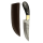 elTORO Corno dottone - Damasco - Coltello da caccia - 12,5 cm - fodero in pelle incluso