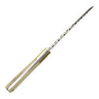 elTORO Brass Bone - Damasco - Coltello da caccia - 12 cm - fodero in pelle incluso
