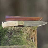elTORO Brass Bone - Damasco - Coltello da caccia - 12 cm...