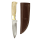 elTORO Brass Bone - Damasco - Coltello da caccia - 12 cm - fodero in pelle incluso