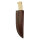 elTORO Brass Bone - Damasco - Coltello da caccia - 12 cm - fodero in pelle incluso