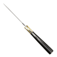 elTORO Corno dottone - Damasco - Coltello da caccia - 11 cm - fodero in pelle incluso