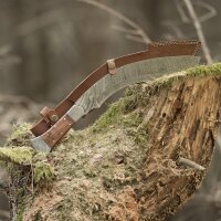 elTORO Machete - acciaio damasco - 28 cm - fodero in pelle incluso