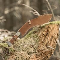 elTORO Machete - acciaio damasco - 28 cm - fodero in pelle incluso