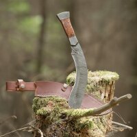 elTORO Machete - acciaio damasco - 28 cm - fodero in pelle incluso
