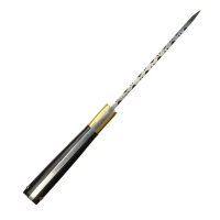 elTORO Corno dottone - Damasco - Coltello da caccia - 12 cm - fodero in pelle incluso