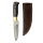 elTORO Corno dottone - Damasco - Coltello da caccia - 12 cm - fodero in pelle incluso
