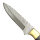 elTORO Corno dottone - Damasco - Coltello da caccia - 12 cm - fodero in pelle incluso