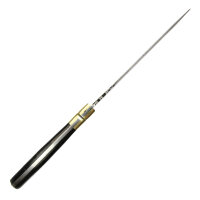 elTORO Corno dottone - Damasco - Coltello da caccia - 17 cm - fodero in pelle incluso