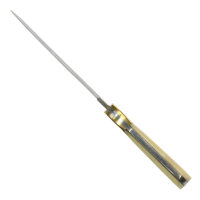 elTORO Brass Bone - Damasco - Coltello da caccia - 14 cm - fodero in pelle incluso