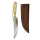 elTORO Brass Bone - Damasco - Coltello da caccia - 14 cm - fodero in pelle incluso